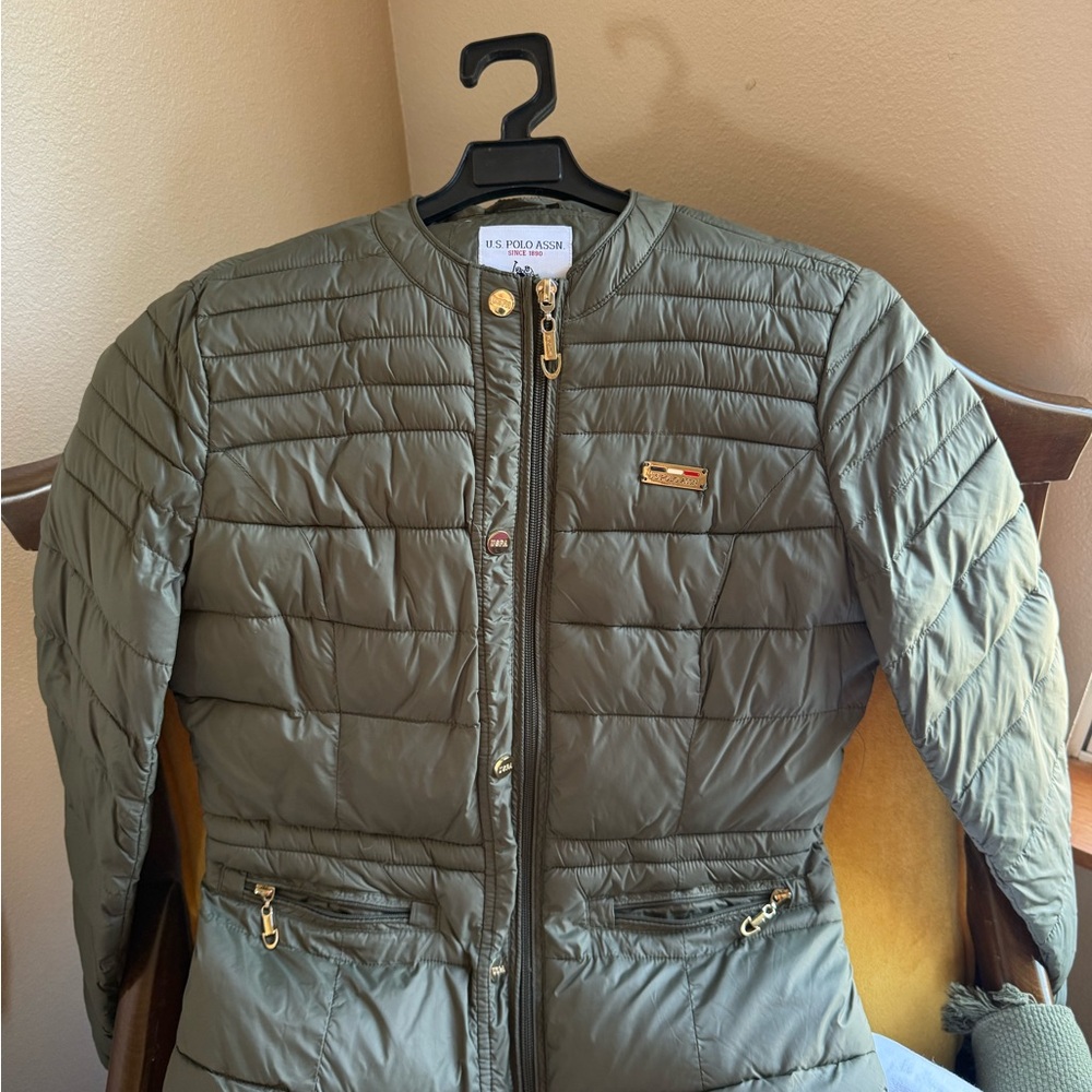 U.S. Polo Assn. Olive Puffer Jacket